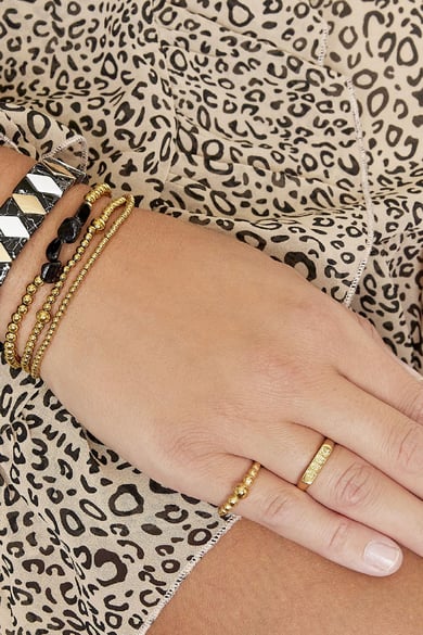 Bracelet Black Rocks Gold Color Stainless Steel h5 Picture2
